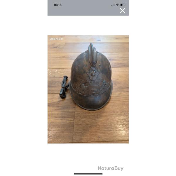 Casque de pompiers ancien