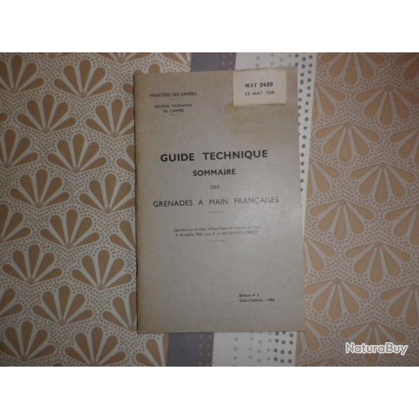 livre de 1966 sur les grenades � main Fran�aises