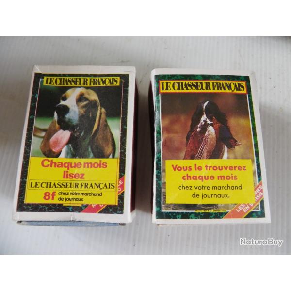 2 anciennes grandes boites d'allumettes publicitaire LE CHASSEURS FRANCAIS plis et vide non gratt�es