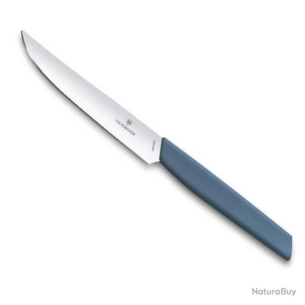 6.9006.122 Couteaux steak lisses Victorinox Swiss Modern 12cm bleuet x6