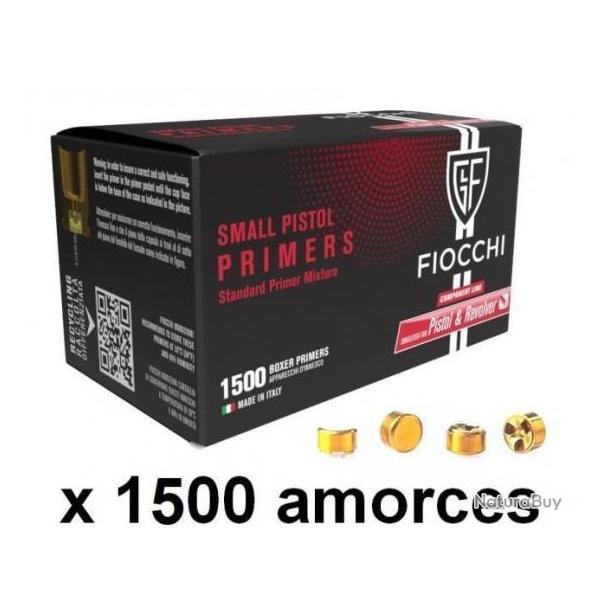 Promotion jusqu'au 10/01/2026 Amorces Fiocchi Small Pistol / 1500 � 99 euros frais de port compris