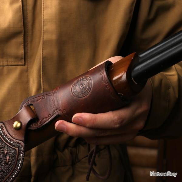 Tourbon-support de baril en cuir sans perage pour fusil ou fusil de chasse    LIVRAISON GRATUITE