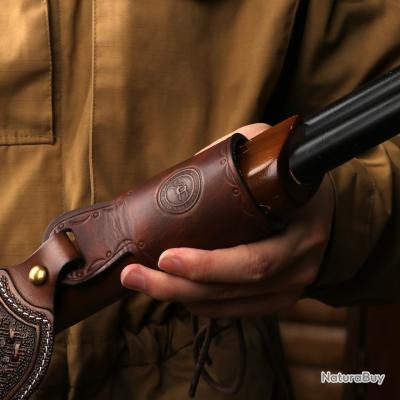 Tourbon fusil de chasse Buttstock tampon de recul en cuir avec 3 Inserts - Plaques de couche et