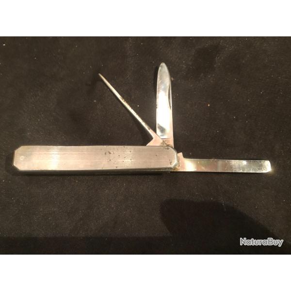 couteau pliant manche metal stainless