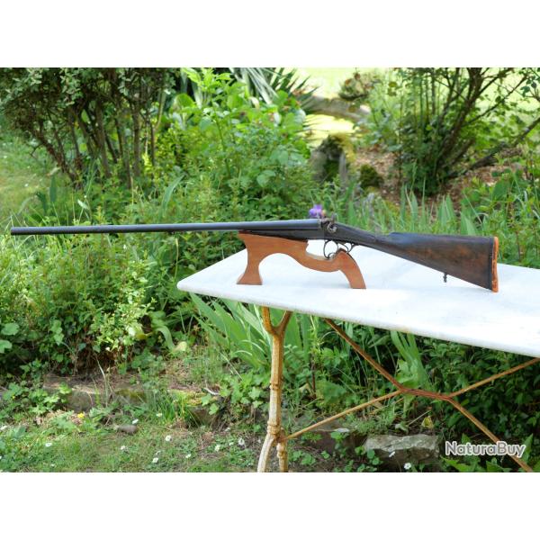 Fusil juxtapos type Lefaucheux  percussion centrale CAL 16 chiens externes ref PER25JUX001