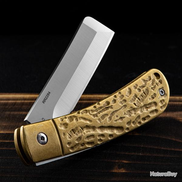 Couteau Rough Ryder Apta Modern Slip Joint Plier Lame Cleaver Acier VG-10 Manche Laiton RR2284