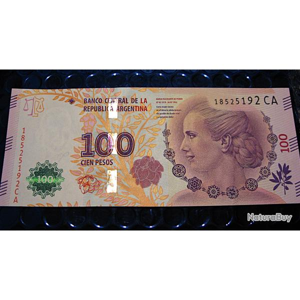 ARGENTINE billet de 100 pesos "EVITA" Eva Perone  �tat neuf