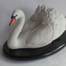 Cygne blanc porcelaine biscuit Franklin Mint