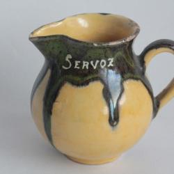 Pot à crème terre vernissée Servoz Haute-Savoie Art populaire