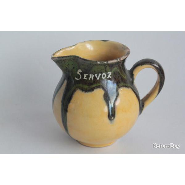 Pot � cr�me terre verniss�e Servoz Haute-Savoie Art populaire