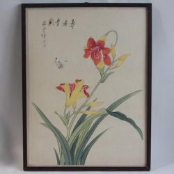 Peinture sur soie Fleur de Lys Chine