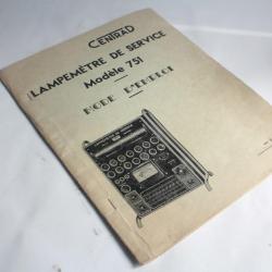 Livre mode d'emploi Lampemètre de service modèle 751 Centrad