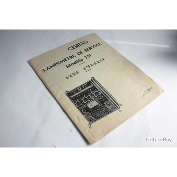 Livre mode d'emploi Lampem�tre de service mod�le 751 Centrad