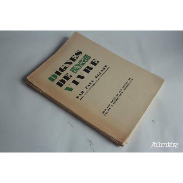 Livre Dignes de Vivre Paul Eluard 1947 bois grav� Th�o Kerg
