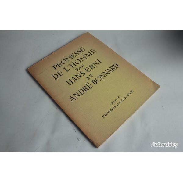 Hans Erni dessin original livre Promesse de l'homme 1953 d�dicac�