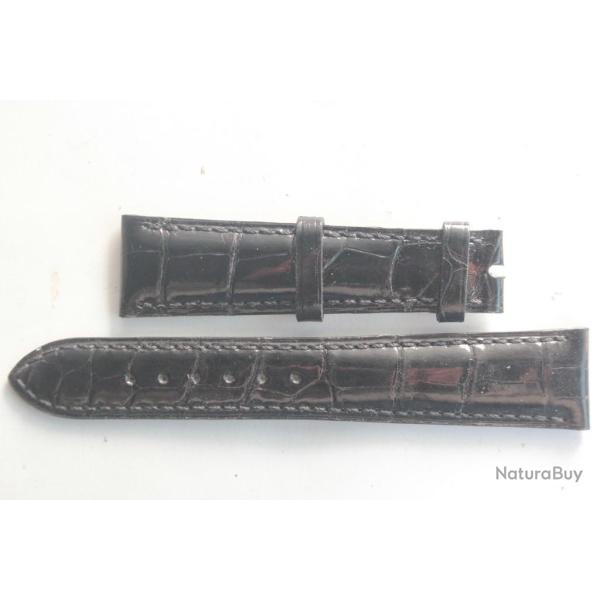 PATEK PHILIPPE Bracelet montre cuir marron 20/16 mm