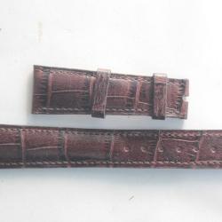 PATEK PHILIPPE Bracelet montre cuir marron 19/16 mm