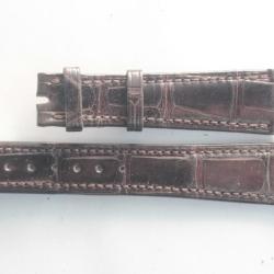 PATEK PHILIPPE Bracelet montre cuir marron 18/14 mm
