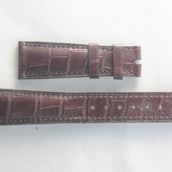PATEK PHILIPPE Bracelet montre cuir marron 20/16 mm