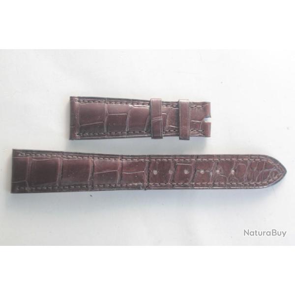 PATEK PHILIPPE Bracelet montre cuir marron 20/16 mm