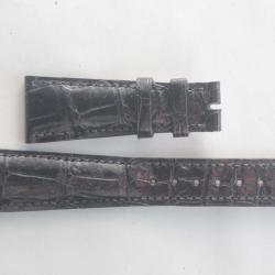 PATEK PHILIPPE Bracelet montre cuir noir 22/16 mm