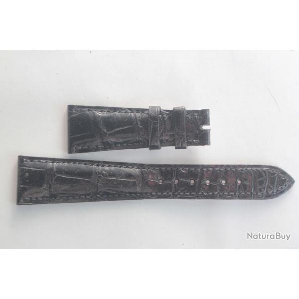 PATEK PHILIPPE Bracelet montre cuir noir 22/16 mm