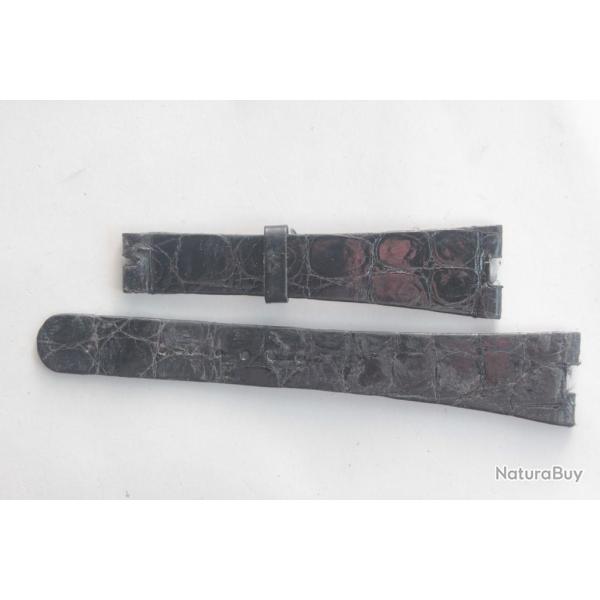 PATEK PHILIPPE Bracelet montre cuir noir 16/11 mm