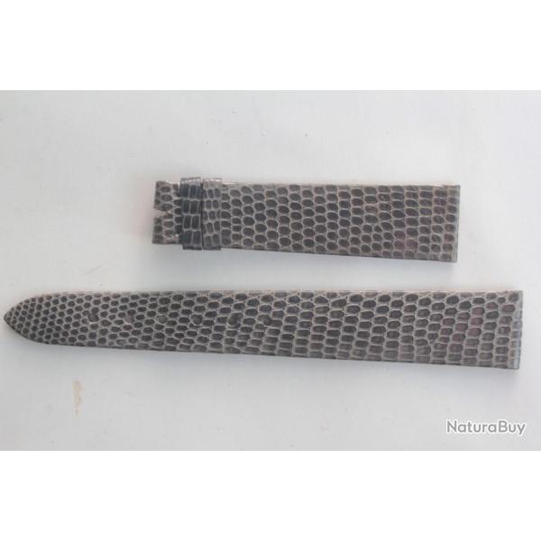 PATEK PHILIPPE Bracelet montre cuir gris 18/14 mm