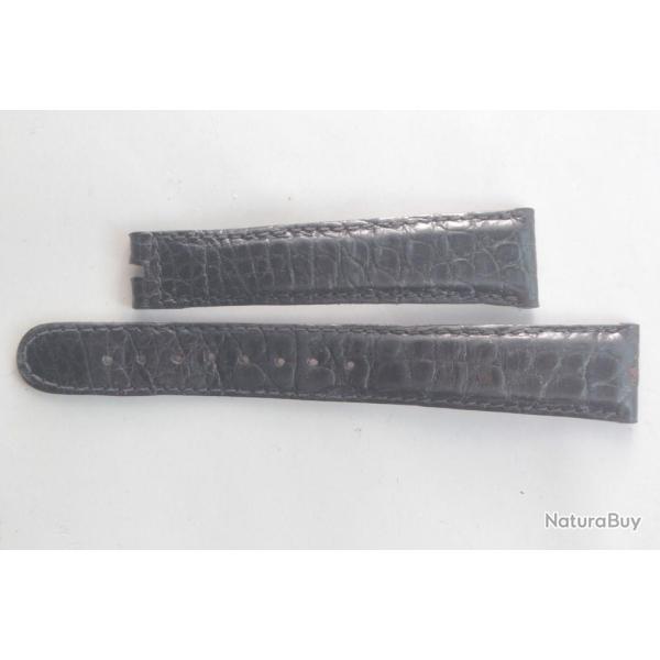 PATEK PHILIPPE Bracelet montre cuir noir 20/14 mm