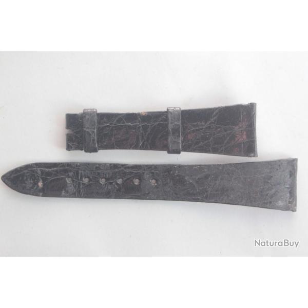 PATEK PHILIPPE Bracelet montre cuir noir 20/14 mm