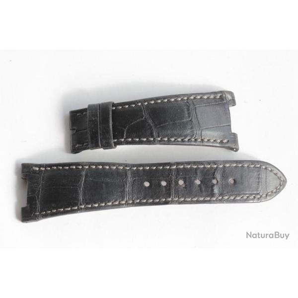 PATEK PHILIPPE Bracelet montre cuir noir 24 mm