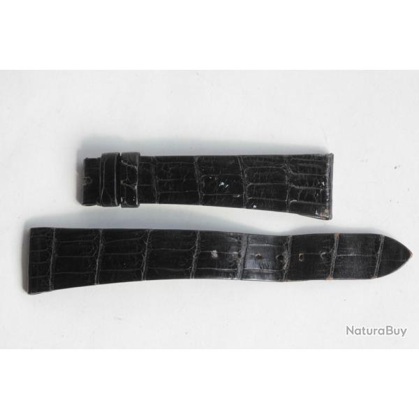 PATEK PHILIPPE Bracelet montre cuir noir 19 mm