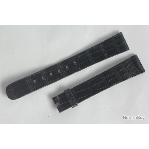 PATEK PHILIPPE Bracelet montre cuir noir 17 mm