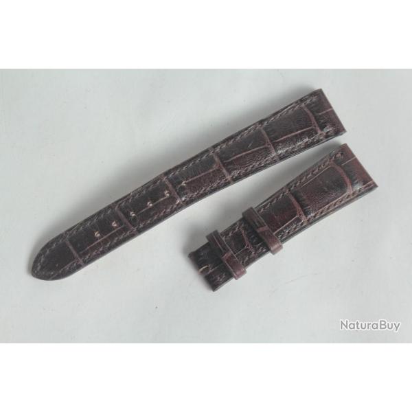 PATEK PHILIPPE Bracelet montre cuir marron 18 mm