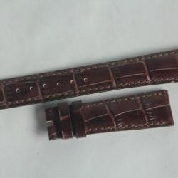 PATEK PHILIPPE Bracelet montre cuir marron 19 mm