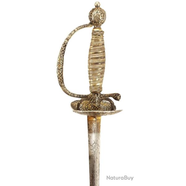 �P�E DE VILLE OU DE COUR � LA MOUSQUETAIRE EN VERMEIL POINCON DE LYON 1762 � 1780 - FRANCE ANCIENNE 