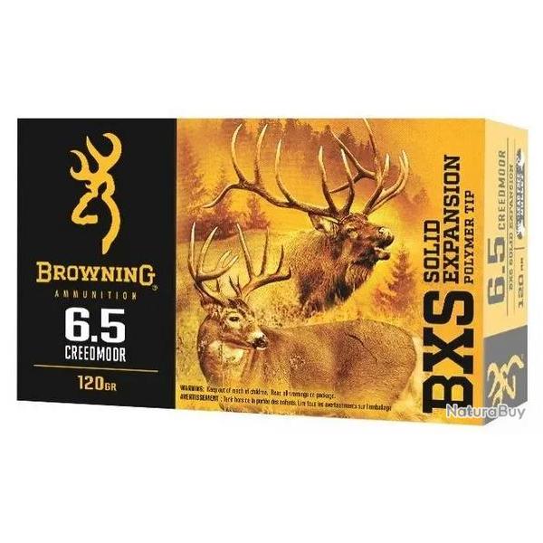 Balles Browing BXS Monolithique Sans Plomb - 6.5 Creedmoor - 120 grains