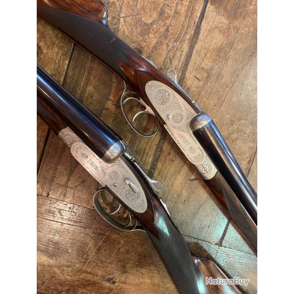 V�ritable Paire de Fusils Guichard - Aiglon (Granger) Cal 12/70 Canons de 72,5cm