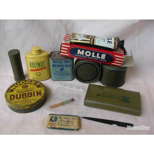 WW2 US LOT 11 �L�MENTS D'HYGI�NE/DIVERS DU SOLDAT MILITAIRE AM�RICAIN ( 39-45 ) LOT 1