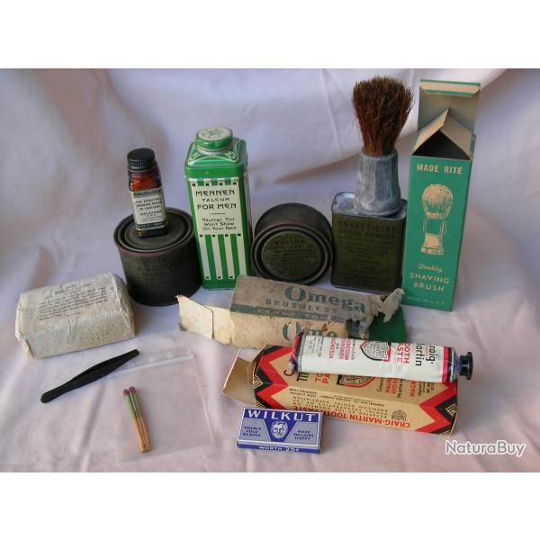 WW2 US LOT 12 �L�MENTS D'HYGI�NE/DIVERS DU SOLDAT MILITAIRE AM�RICAIN ( 39-45 ) LOT 2