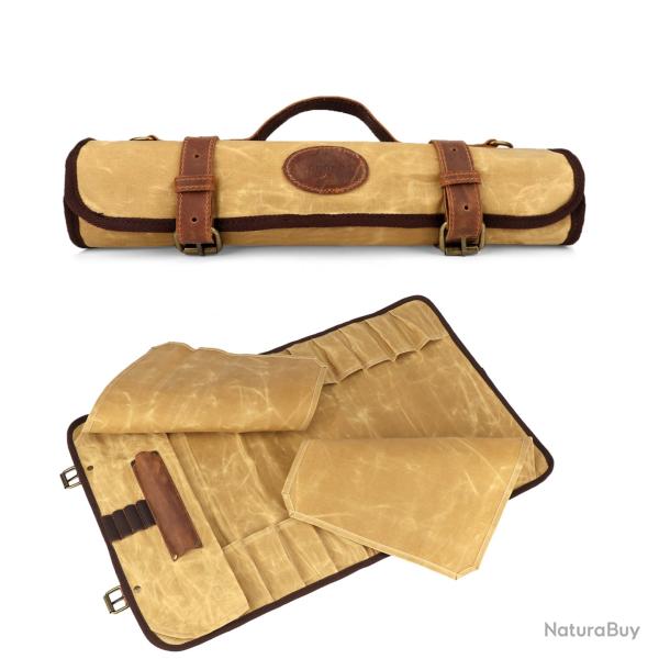 Tourbon-Sac de rangement Avec 12 poches pour rouleau d'outils de camping