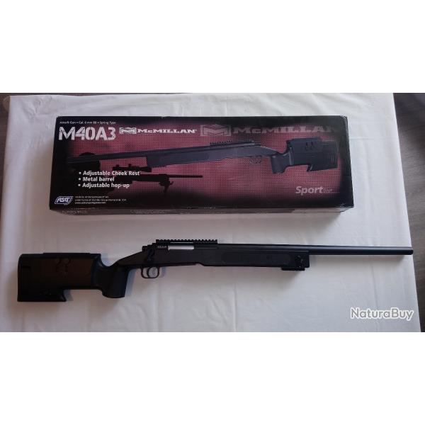 Fusil Sniper ASG McMillan M40A3 Spring + lunette de pr�cision + tr�pieds m�tal