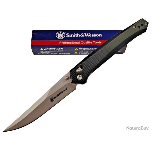Couteau Smith & Wesson Special Ops Lame Drop Point Acier 8Cr13MoV Manche Alu Crossbar Clip SW1225101