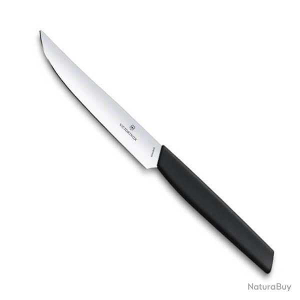 6.9003.12 Couteaux steak lisses Victorinox Swiss Modern 12cm noir x6