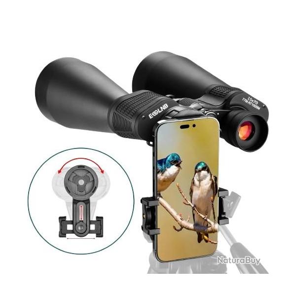 Jumelles 15x70 Haute Luminosit� Astronomie Chasse Nature Adaptateur Smartphone Tr�pied Observation H