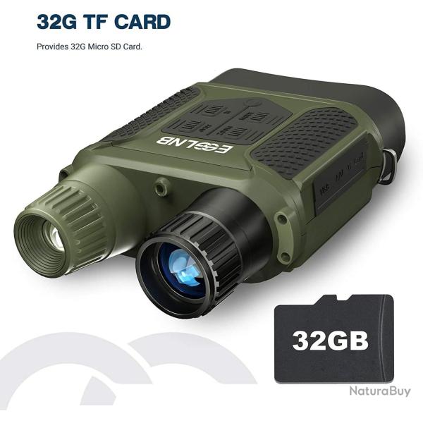 Jumelles de Vision Nocturne 400m Ecran 4" Enregistrement Photo/Vid�o Carte 32Go 8 Piles AA Incluse