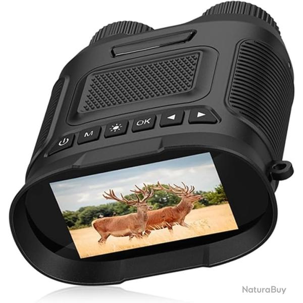 Jumelles Vision Nocturne HD Ecran 2.5K Vid�o Zoom  IR 300m Photo 40MP Batterie Etanche SD 64G Noir