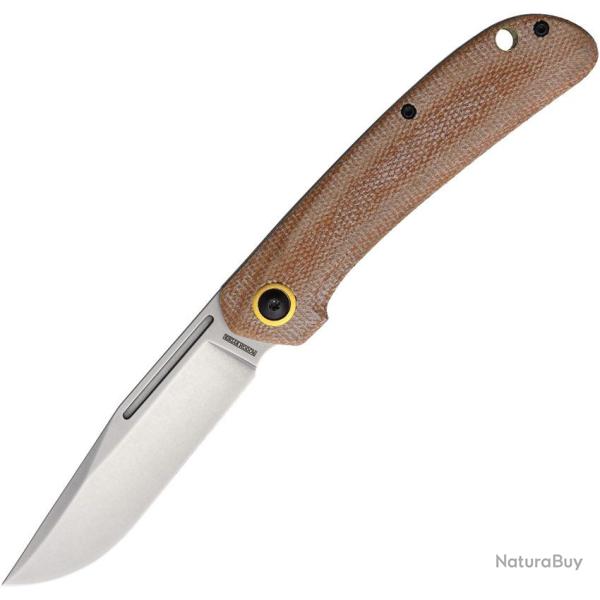 Couteau Rough Rider Slip Joint Lame Clip Point Acier D2 Manche Micarta Marron RR2640