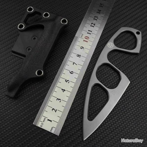 BOKER - collier de poche EDC, petit couteau � lame fixe, manche en acier 440C