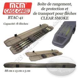 MTM Case-Gard BTAC-41 Bo&icirc;te &agrave; fl&egrave;ches TRAVELER CLEAR SMOKE pour le transport et le rangement de 6 fl